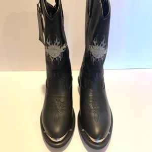 Harley Davidson Black Leather woman Boots SZ 7.5